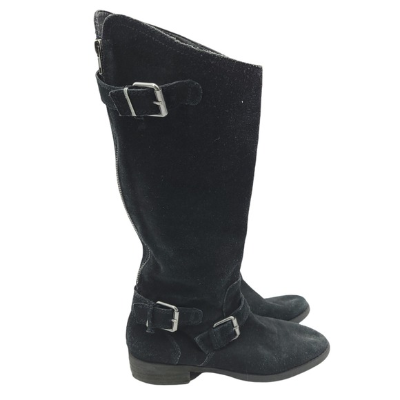 Dolce Vita Riding Boots Womens Size 6.5 Black DV Faux Suede Back Zipper - Picture 1 of 11